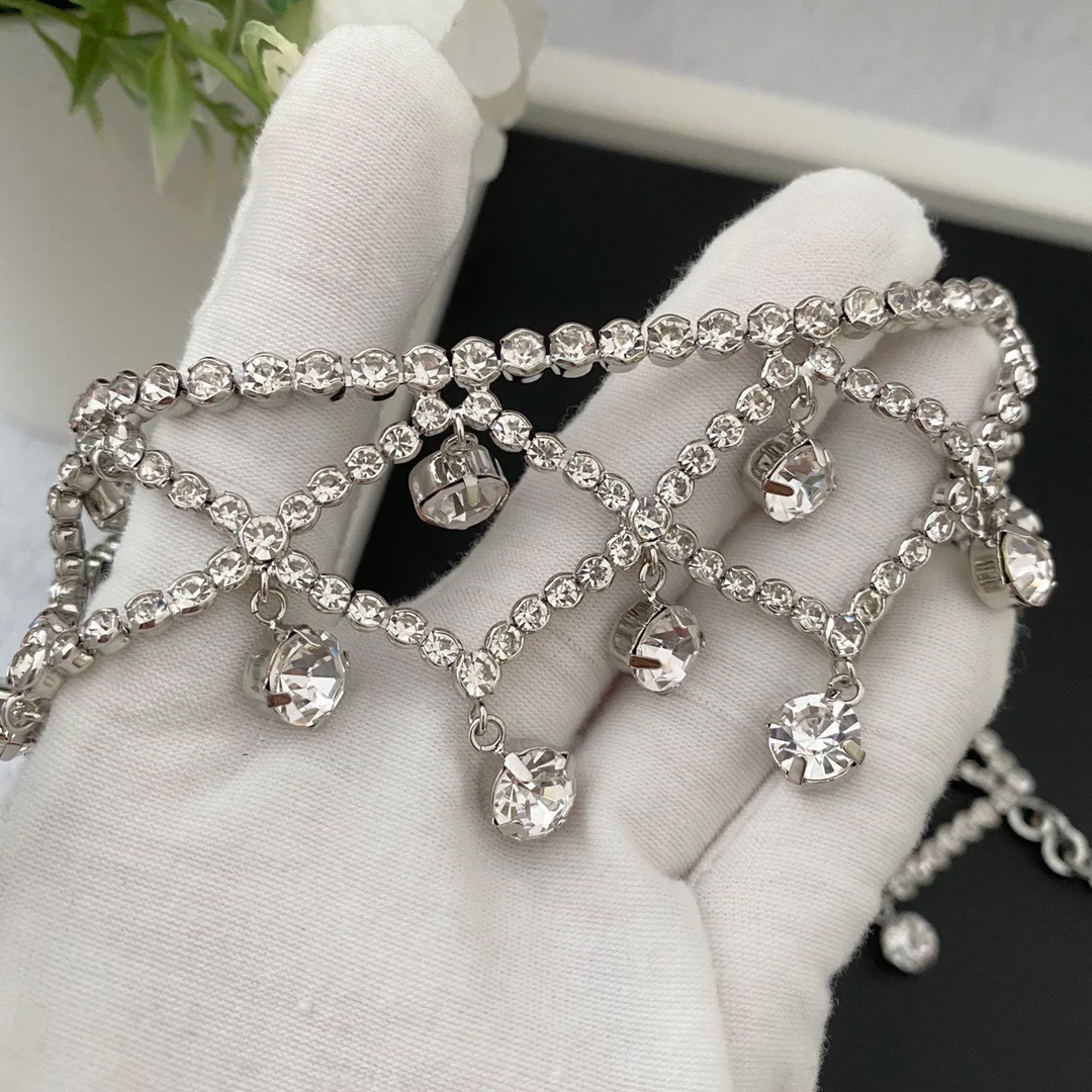 Necklace Temperament Light Luxury Lap Chain Mesh Tassel For Women Luxury Collares Para Mujer Jewelry Collier Femme Pendant