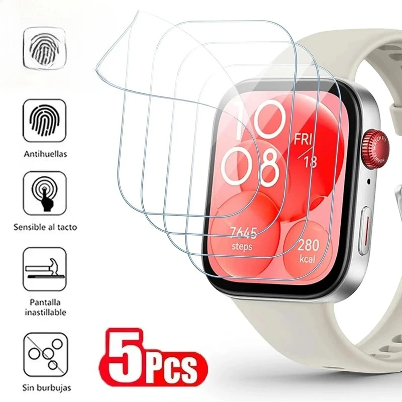 5 قطعة حامي الشاشة لهواوي ساعة صالح 3/4/برو المضادة للخدش واضح بولي TPU هيدروجيل فيلم هواوي ساعة اكسسوارات طبقة رقيقة واقية #1