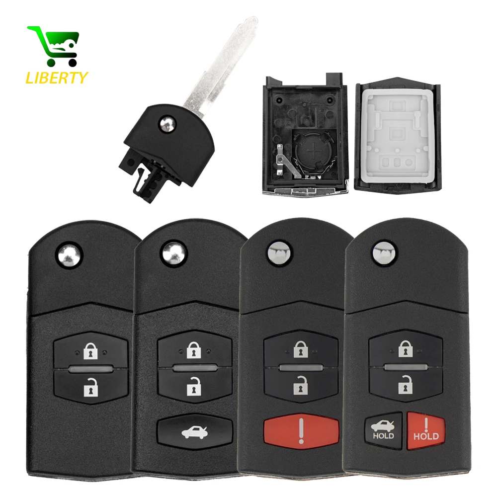 Liberty Remote Key Case For Mazda 2 3 5 6 Series M6 MX5 CX5 CX7 CX9 RX8 2005 2006 2007 2008 2009 2010 2011 2015 Flip Fob Shell