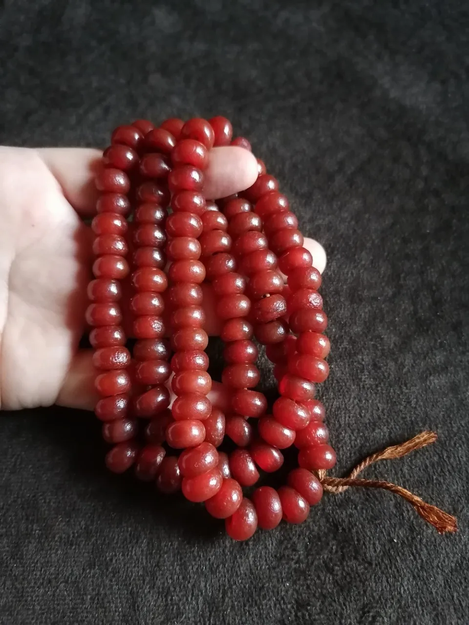 108 Buddha beads rosary string necklace vintage burgundy agate bead string accessories meditation disk play collection