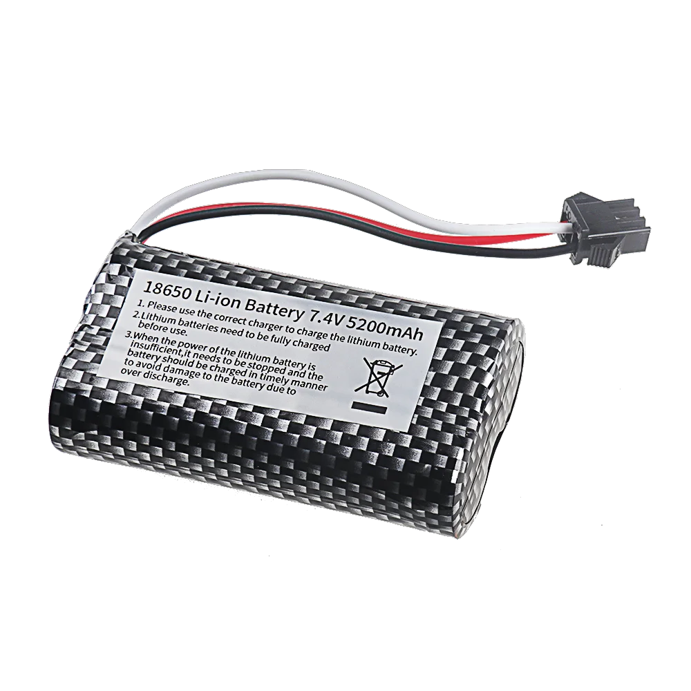 18650 Li-ion 7.4V 5200mAh Battery For MN82 MN128 MN78 LC79 MN90K MN91 MN45 MN99 MN96 RC Car Parts