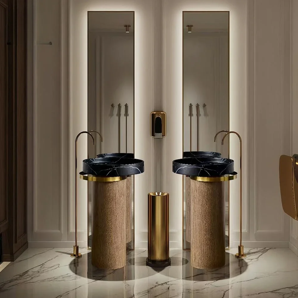 

Y Современная минималистичная золотая основа из нержавеющей стали, прозрачная смоляная раковина для мытья рук и лица, ванная комната для гостиничного клуба