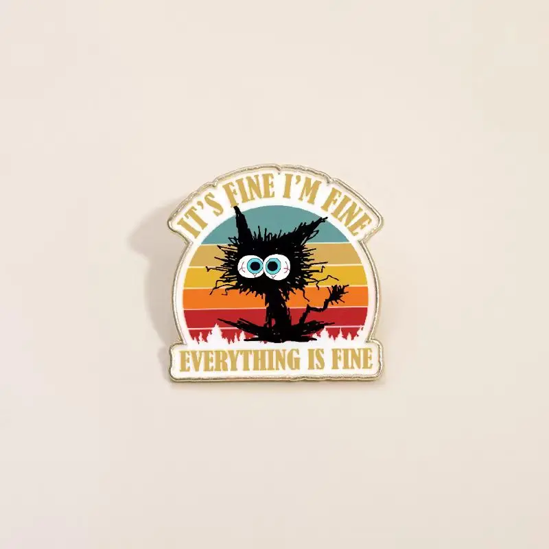 

I'm fine, everything is fine, brooches, cute cartoons, metal badges, pencil cases, pendants, bags, bags, decorations, medals