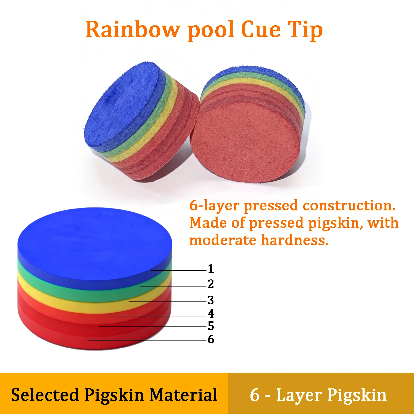 Rainbow Pool Cue Tip