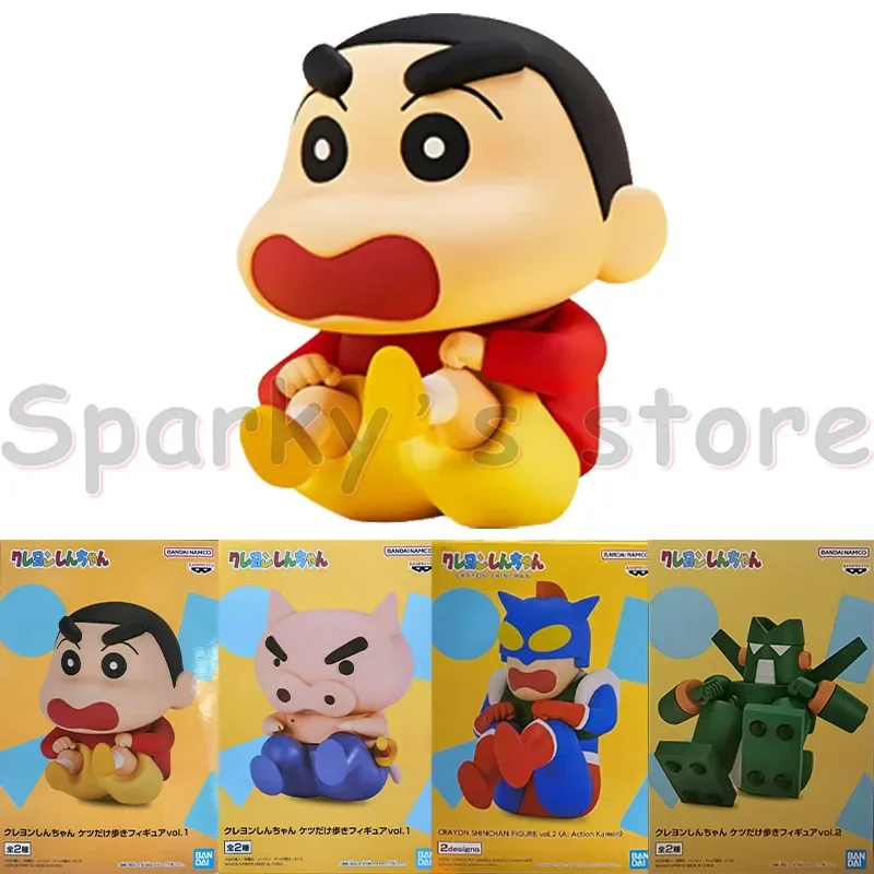 Bandai Original Crayon Shin-chan Anime Figure BURIBURI ZAEMON Action Kamen Action Figure Toys For Boys Girls Kids Birthday Gifts