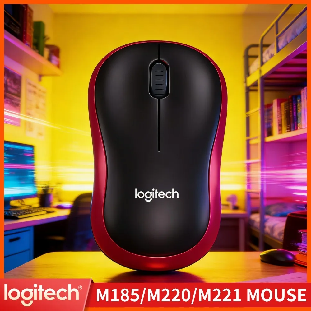 Logitech M185 Handheld Portable Mouse Lightweight Compact 3 Buttons Scroll 12-Month Battery Travel Home Office Tool