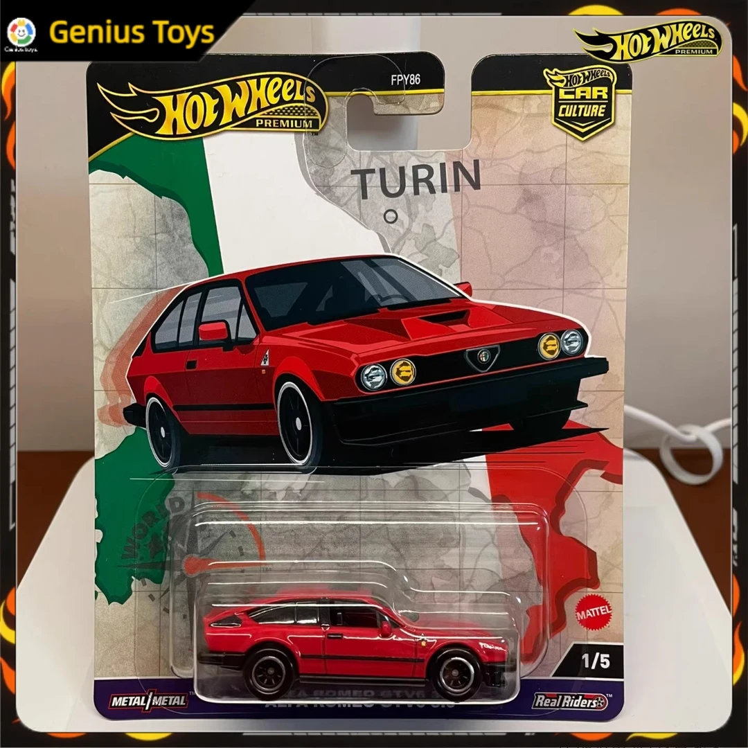 

Hot Wheels Premium Alfa Romeo GTV6 3.0 Car Culture 1:64 Scale Diecast Car Model Alloy Collectible Vehicle Toy for Boys Gift