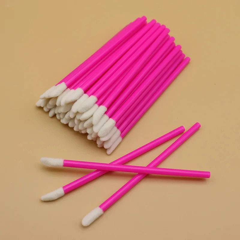 Einweg-50 Stück Lippenpinsel Lippenstift Lip glänzend Wimpern Wimpernverlängerung Mascara Wands Applikatoren Reiniger Makeups Werkzeuge Kosmetik