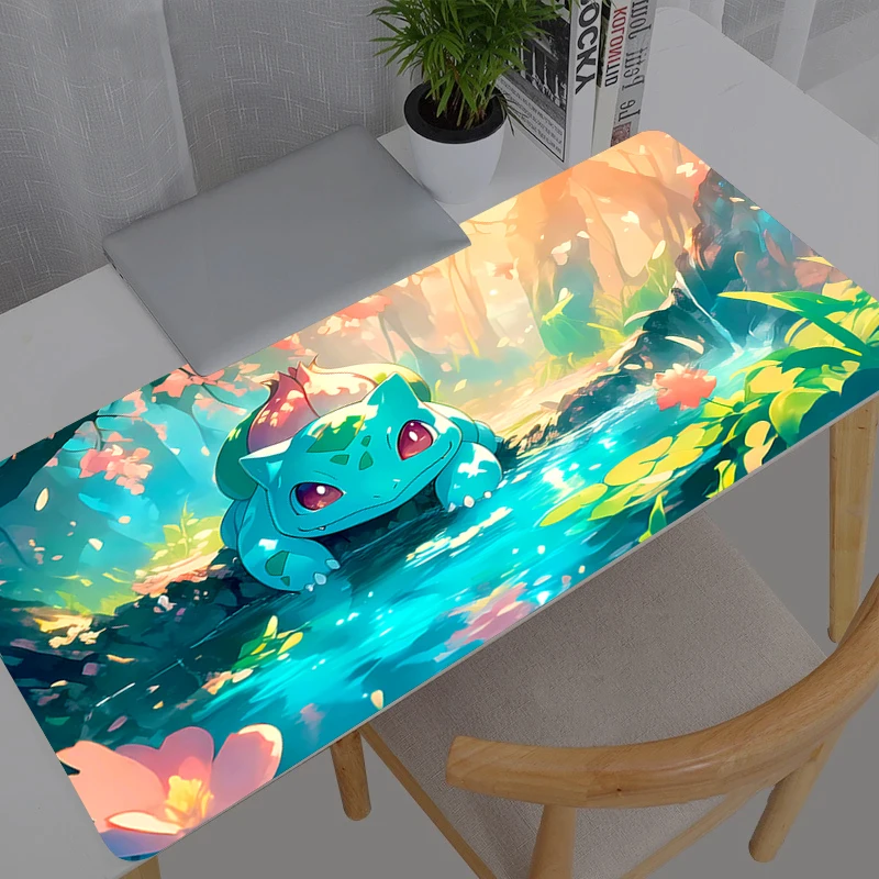 Mouse Pad Large Gamer Pokemon Pikachu Durable Gaming Accessories Speed Keyboard Rubber Lock Edge Desk Mat Laptop Mousepad