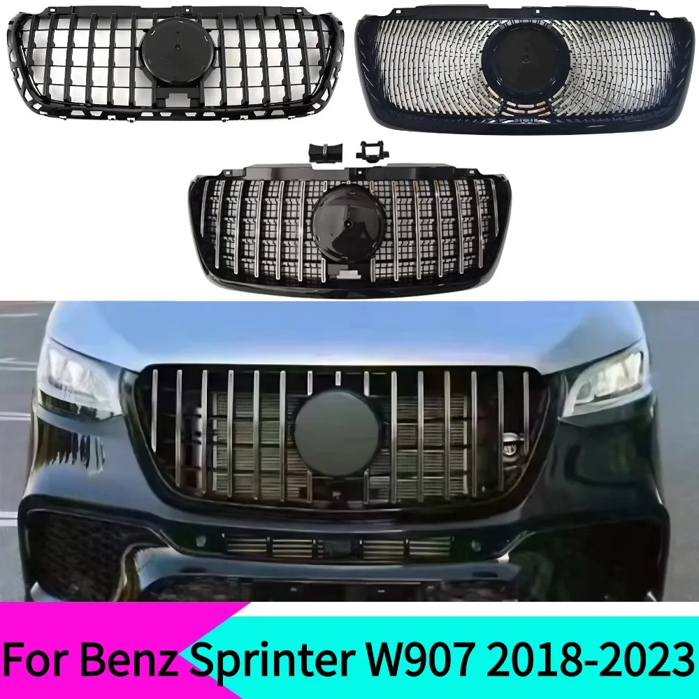 Rejilla de Parachoques Delantero para Mercedes-Benz Sprinter W907 2018-2023, Rejilla de Radiador, Rejilla de Entrada de Aire, Accesorio de Ajuste Perfecto