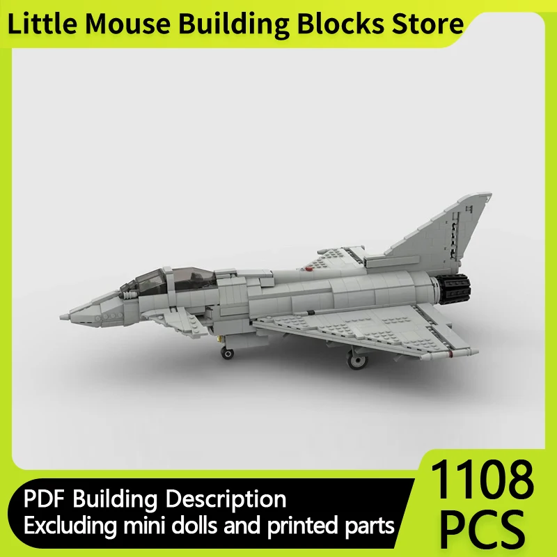 

Military Aircraft Model MOC Bricks Eurofighter Typhoon 1:34 Scale Modular Technology Gifts Children Toys Suit Holiday Assemble