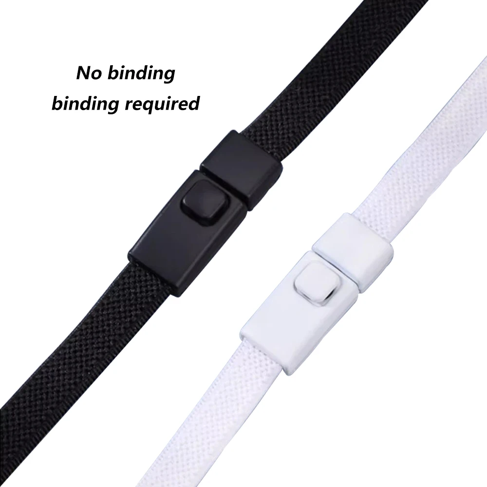 

1 Pair Shoe Laces No Tie Elastic Flat Sneakers Children's and Adult Thick Wide Shoelaces Metal Lock Christmas Gift