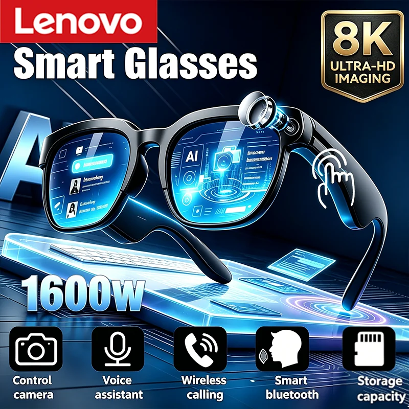 2027 Lenovo Bluetooth Conversation Smart Glasses AI Translation Recording Listening To Music Smart Sunglasses for Men Women Gift