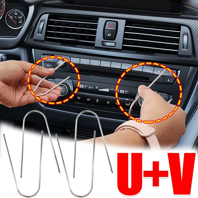 

Набор инструментов для снятия автомобильной стереосистемы, ключи для разборки аудио, штифты из нержавеющей стали для радиоэкстрации для Ford Peugeot Renault Citroen Auto