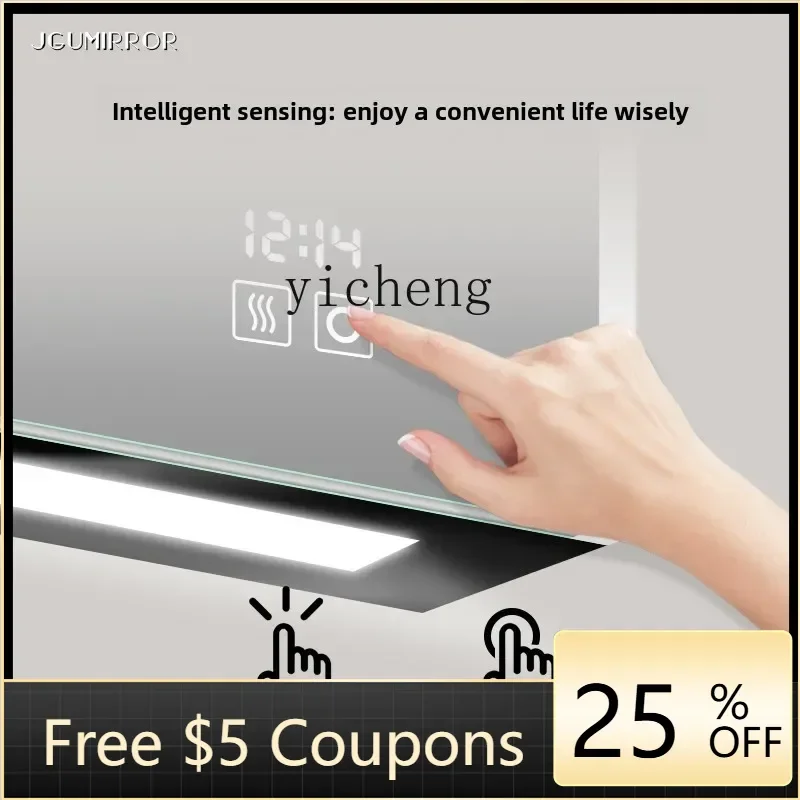 

BB . Bathroom mirror storage integrated cabinet Aluminum alloy wall-mounted mirror cabinet with lamp