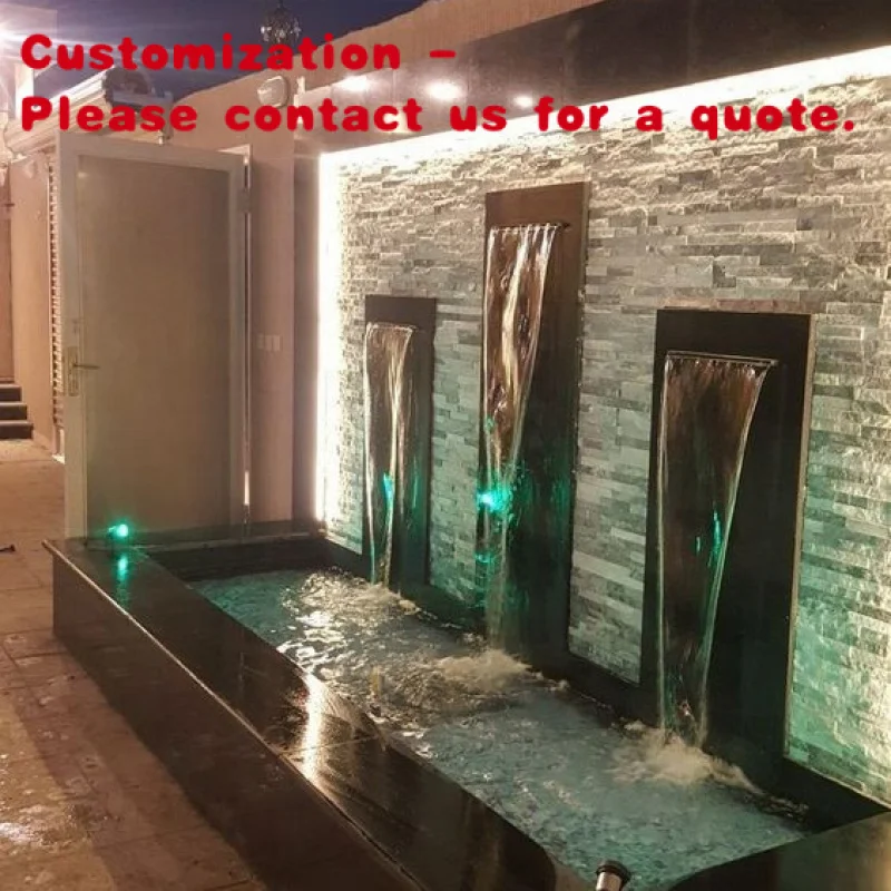 

custom.Home Restaurant Hotel Decor Stainless Steel Outdoor Spillway Garden Waterfall Feature Fountain