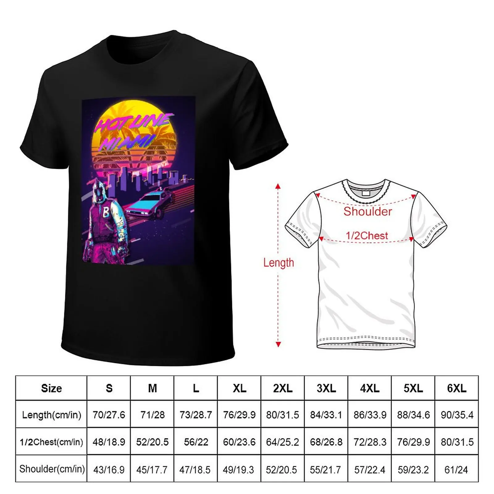Hotline Miami Outrun T-Shirt Basic Lightweight Short Sleeve Tee