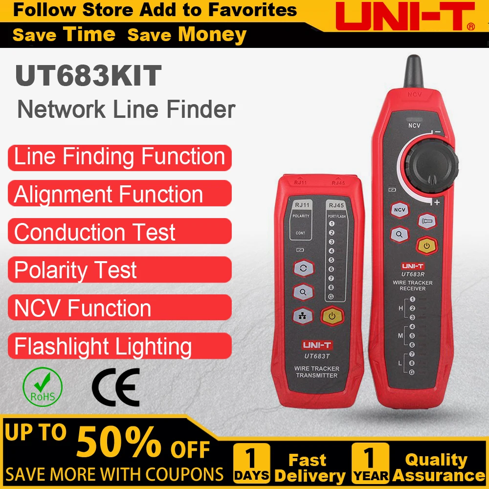 UNI-T UT683kit Wire Tracker Tester Network Line Finder RJ45 RJ11 Cable Tracker Detector Cable Locator Circuit Wire Tracker Kit