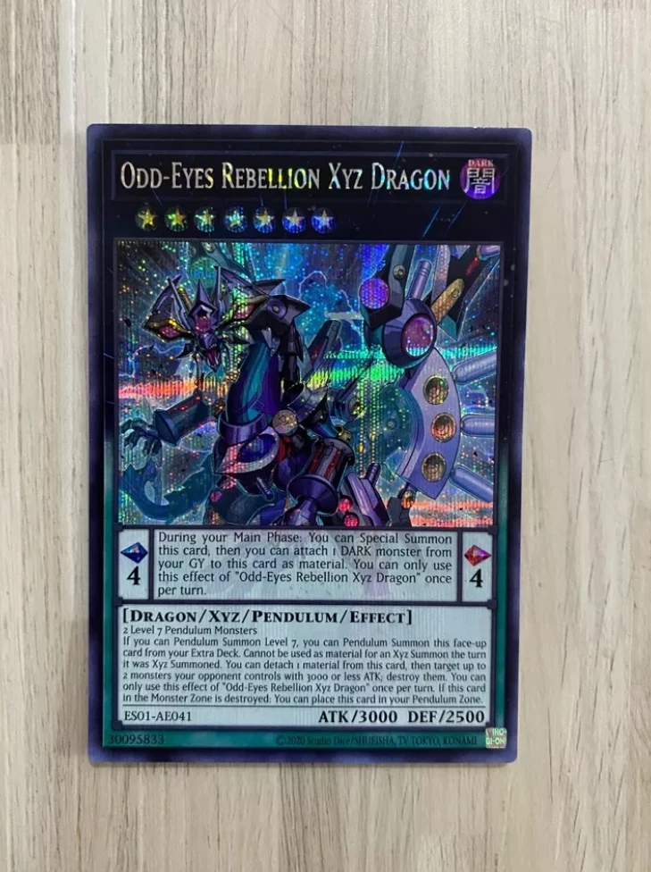 

Yugioh KONAMI Duel Monsters ES01-AE041 Odd-Eyes Rebellion Xyz Dragon Secret Rare Asian English Collection Mint Card