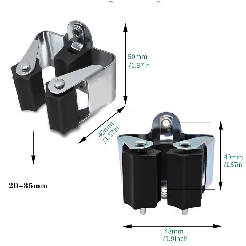 1/4pcs Broom Hanger Mop Holder Heavy Duty Metal Mop Clips Wall Mounted Kitchen Bathroom Mop Brush Organizer Shelf Accessories