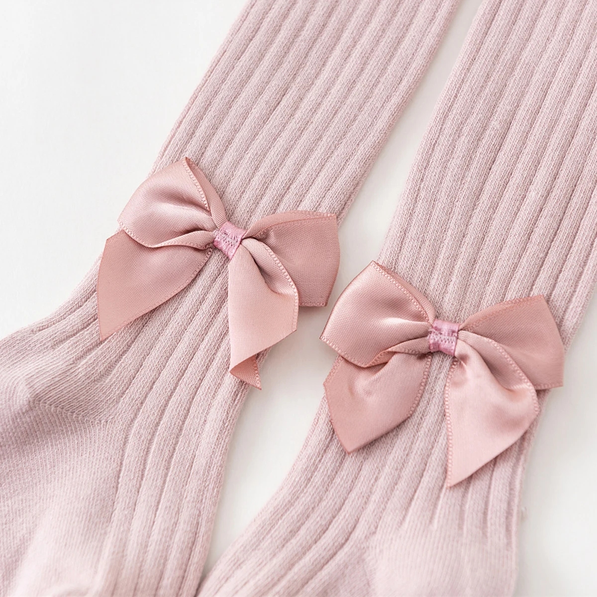 5‑PCS Girls Kids Tights, Slim Fit Spring Autumn Warm High‑Elastic Tights, Vertical Rib with Bow & Carrot Decor Cute Fashion, for view 5