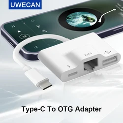 USB Type C to RJ45 Ethernet LAN Adapter/Cable Cord iPad USB C OTG Adapter/card reader/Connector Support PD 60W