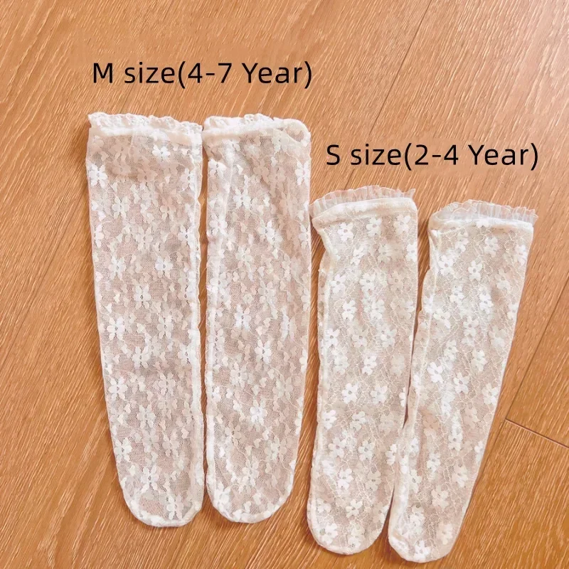 Summer Kids Girl Sock Retro Lace Ruffle Hollow Lovely Calf Sock for Children Girl Thin Breathable Frilly Princess Sock Kid Stuff