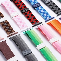 Strap for Apple Watch Band 45mm 44mm 40mm 41mm 42mm 46mm 49mm Elastic Nylon Bracelet IWatch Series 10 9 8 7 6 5 4 3 Se Ultra 2