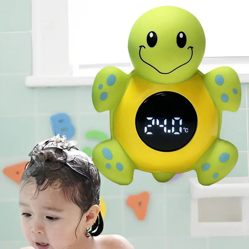 LED Bath Thermograph Electric Cartoon Turtle Thermograph For Toddler Shower Quickly Measure Temperature Warning Thermograph For