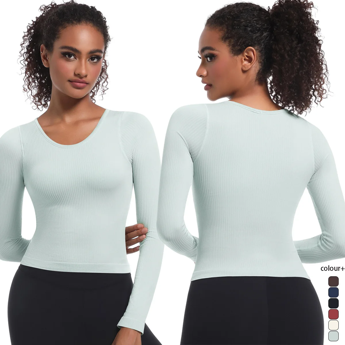 

Yoga Long Sleeve Fitness Wear Running Training Fitness Top Windproof Running Suit Outdoor Sports Gym Quick Drying Sweat Absorben