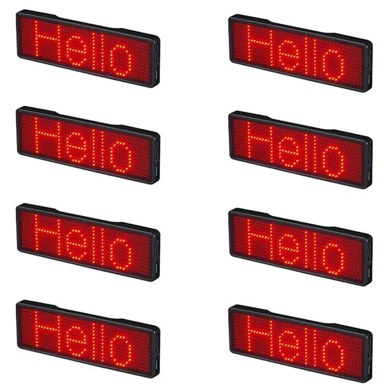ABWR-8X Bluetooth LED Name Badge Rechargeable Light Sign DIY Programmable Scrolling Message Board Display LED,Type 2