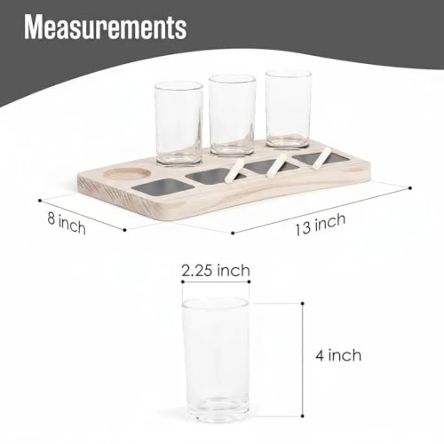 Beer Flight Boards with Glasse - Wine Beer Tasting avaliação e preço