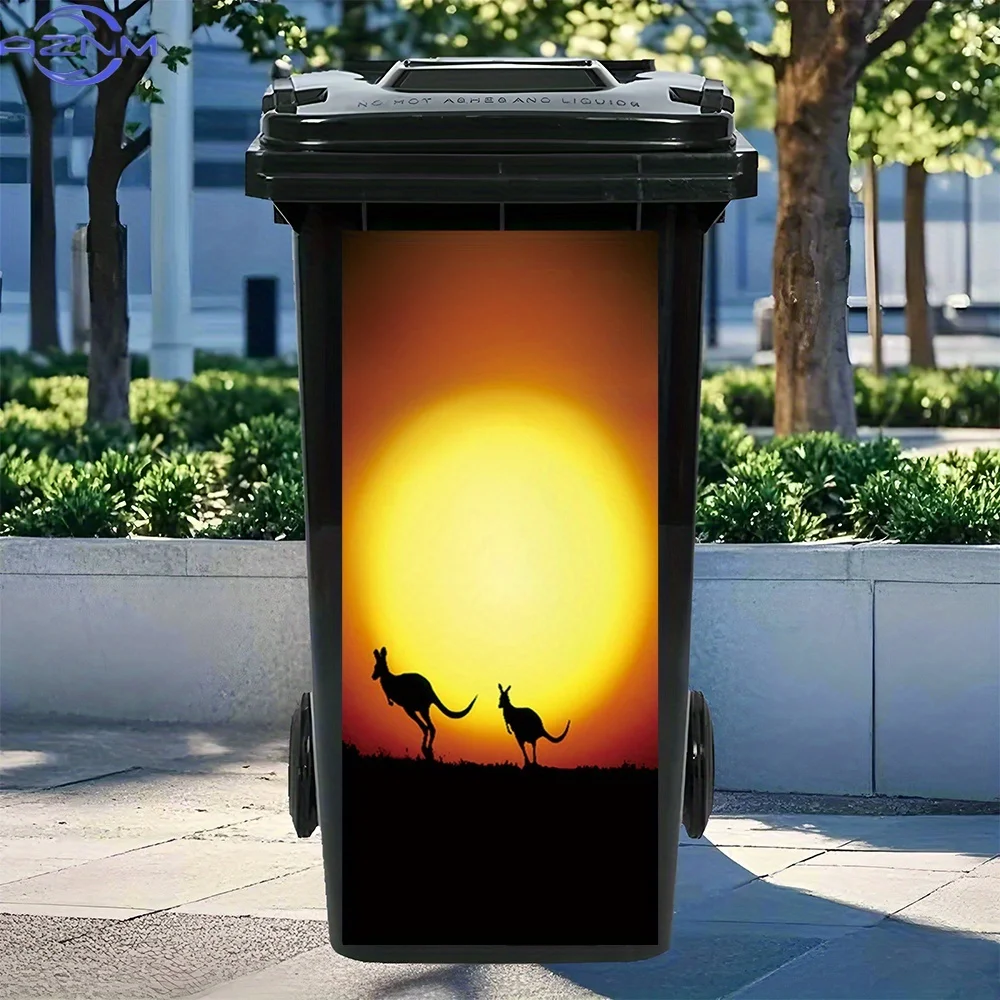 1pc of a Sunset Kangaroo Silhouette PVC Sticker - a Distinctive Decal for Trash Bins, Wall Art, And Room Decoration (30.99 cm