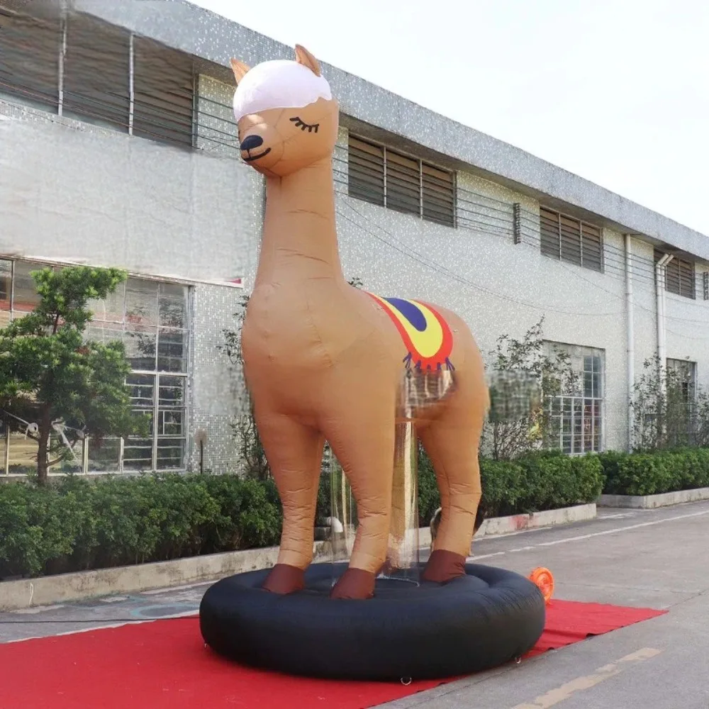 

Custom Made Inflatable Alpaca with Stands Brown Inflatable Cartoon Animal for Shop Zoo Activity Event Advertising Decoration