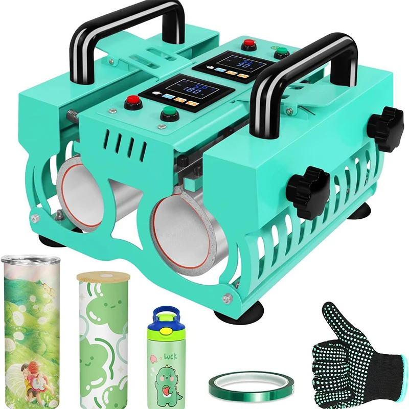 Dual-Station Cup-Press Transfer Machine New 20oz/30oz Automatic Electric Sublimation and Flatbed Printing Equipment