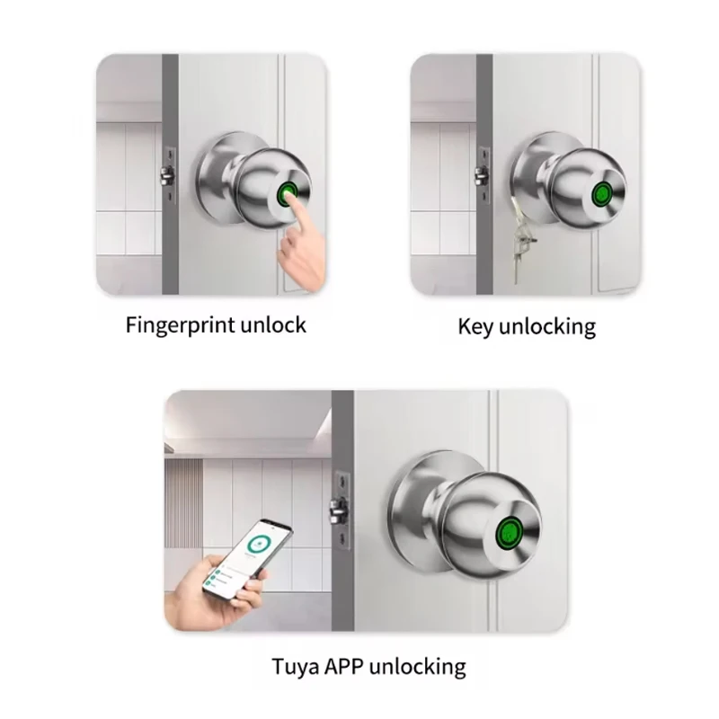 Tuya Smart Door Locks Keyless Unlock Fingerprint Lock USB Charge Bluetooth Electronic Door Lock for Wooden Doors in Apartments