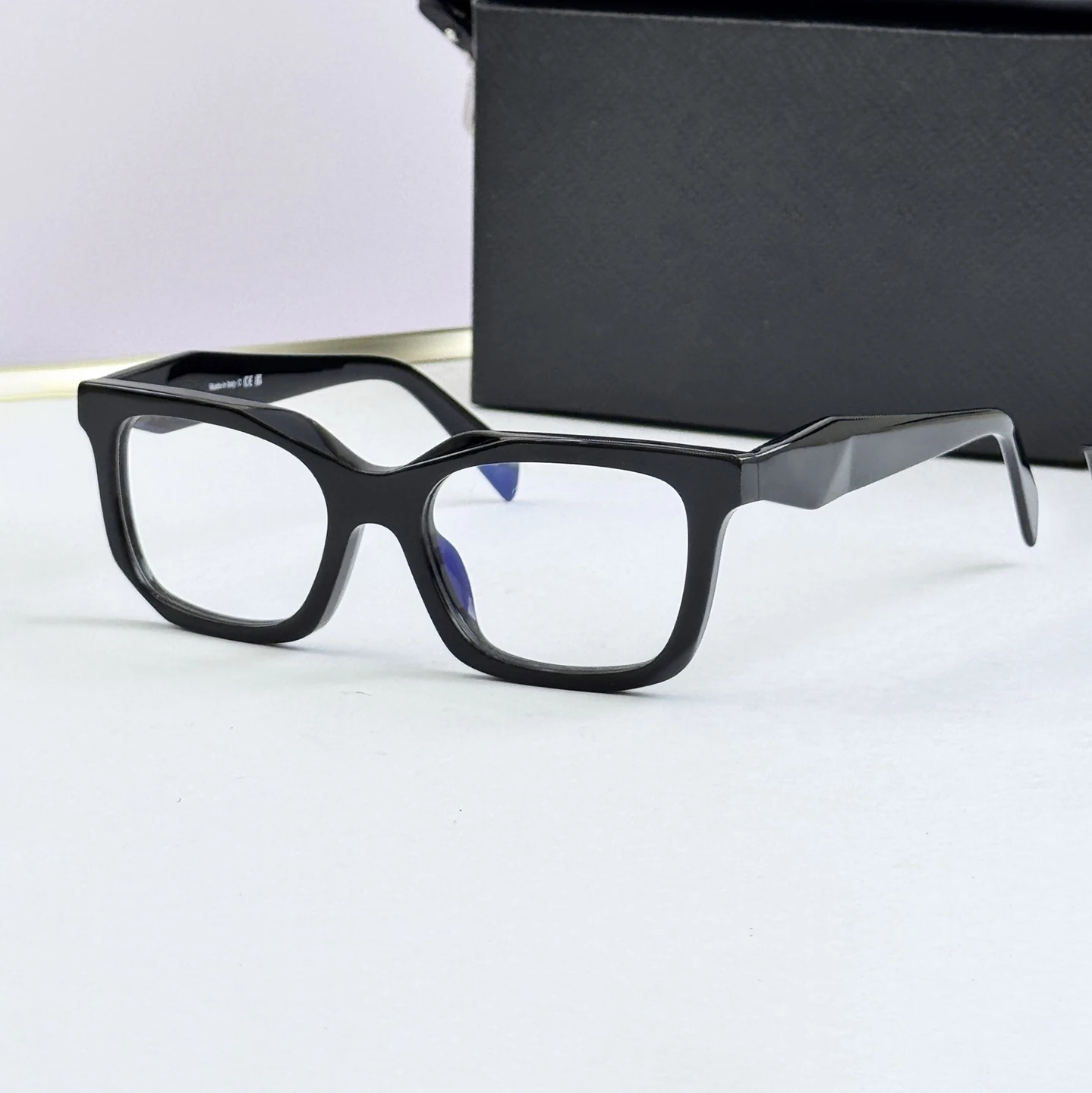 Black Square Frame Glasses, Large Frame That Makes the Face Look Smaller, Natural Look, Blue Light Blocking Glasses for Women, Trendy Non-Prescription Glasses, Can Be Made with Prescription Lenses