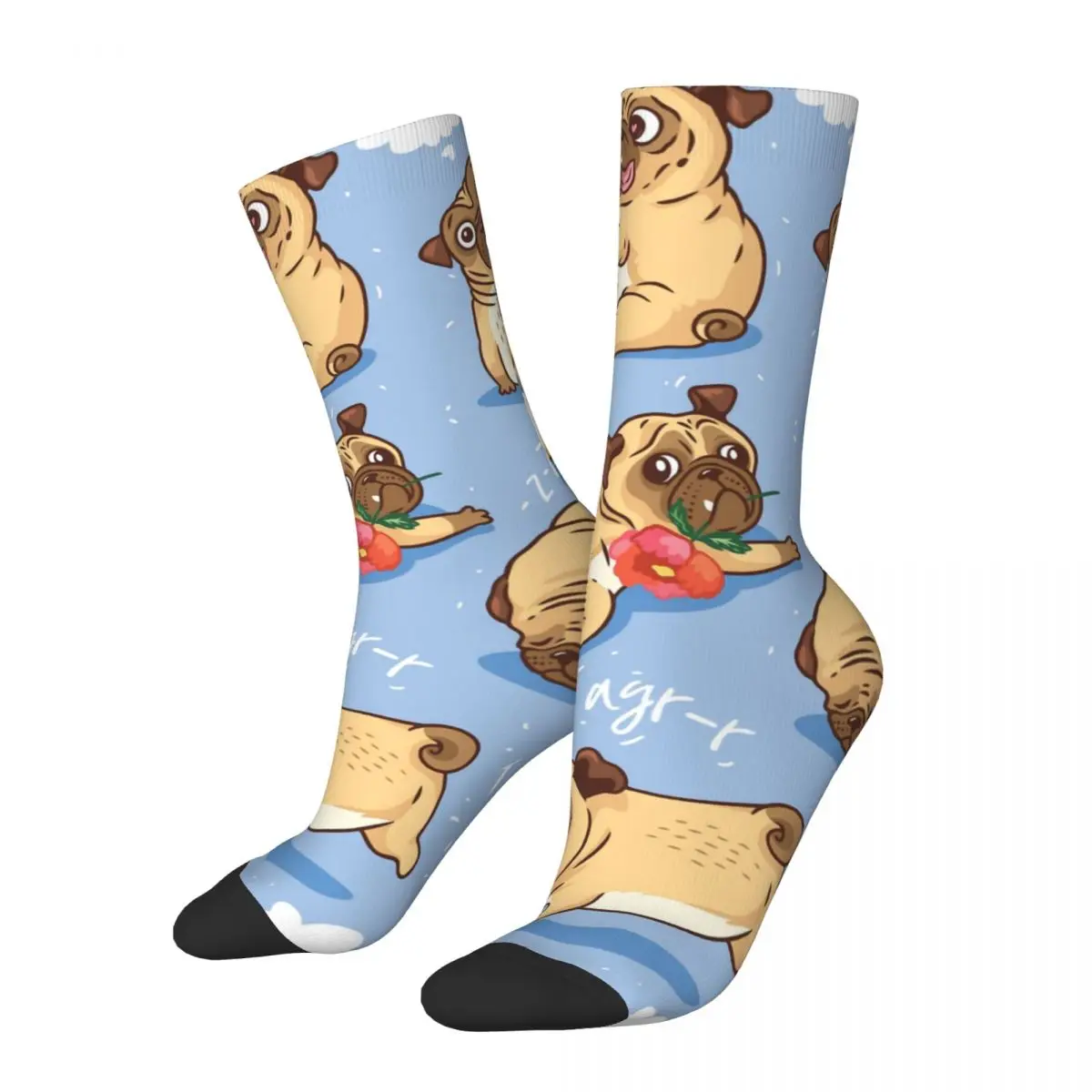 Funny Happy Men's compression Socks Sleep Late Vintage Harajuku Dog Gentle And Quiet Be Clever And Sensible Crew Crazy Sock