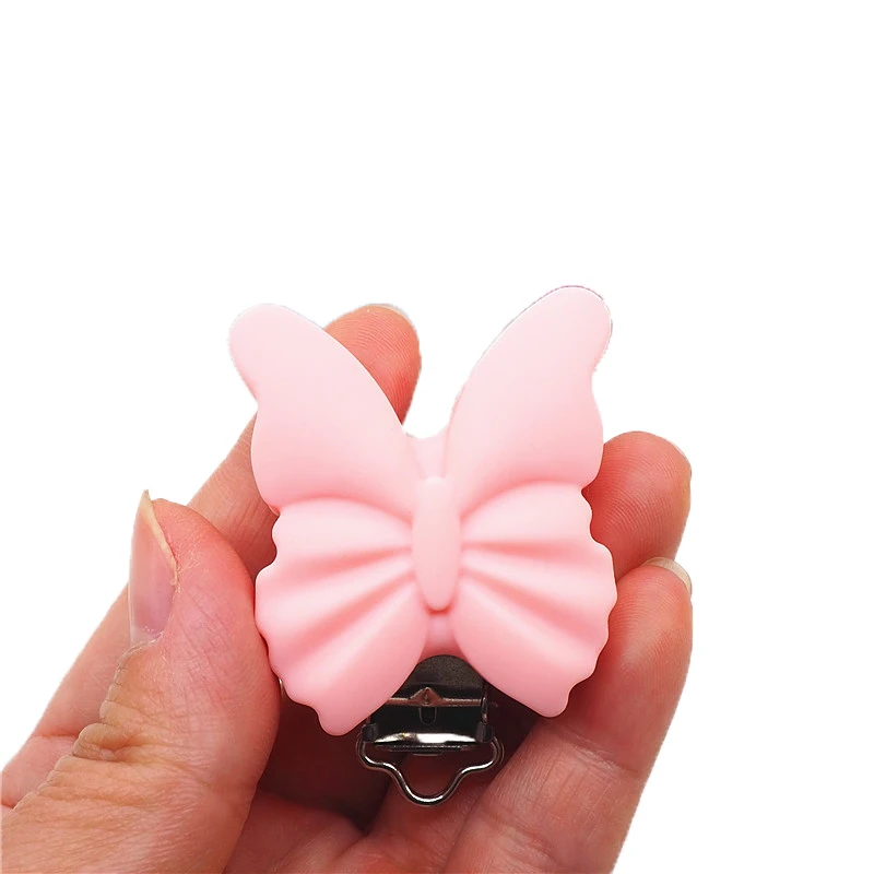 

Chenkai 20PCS Butterfly Silicone Clips DIY Baby Teether Pacifier Dummy Chain Holder Soother Nursing Jewelry Toy Clip Accessories