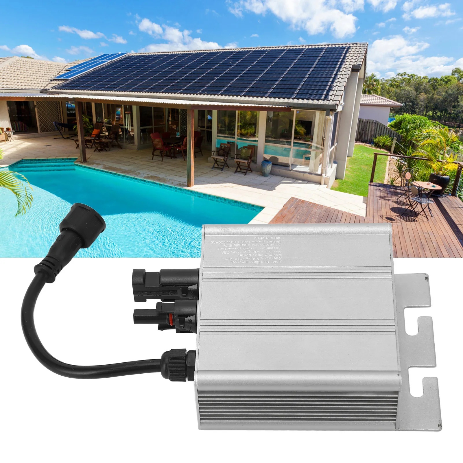 Solar Micro Inverter Grid Tie MPPT Pure Sine Wave Waterproof PV Charging Controller 120V AC230V Automatic Identification