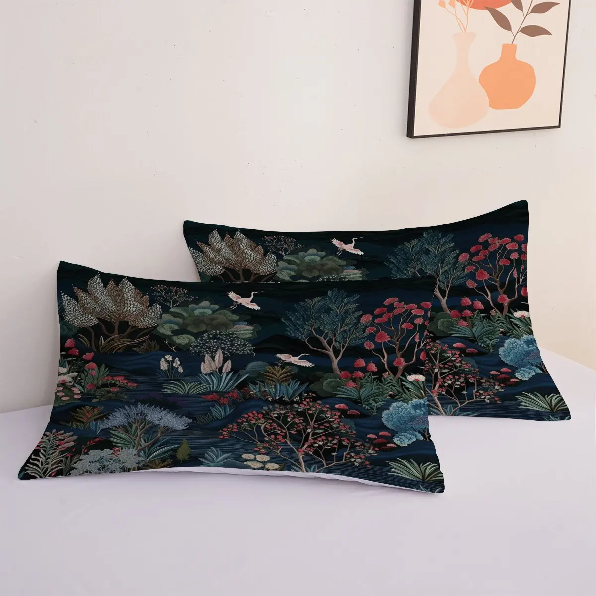 flying on the water  Down comforter set, extra large size  lotus blooming  Printed duvet cover 3-piece set with 2 pillowcases