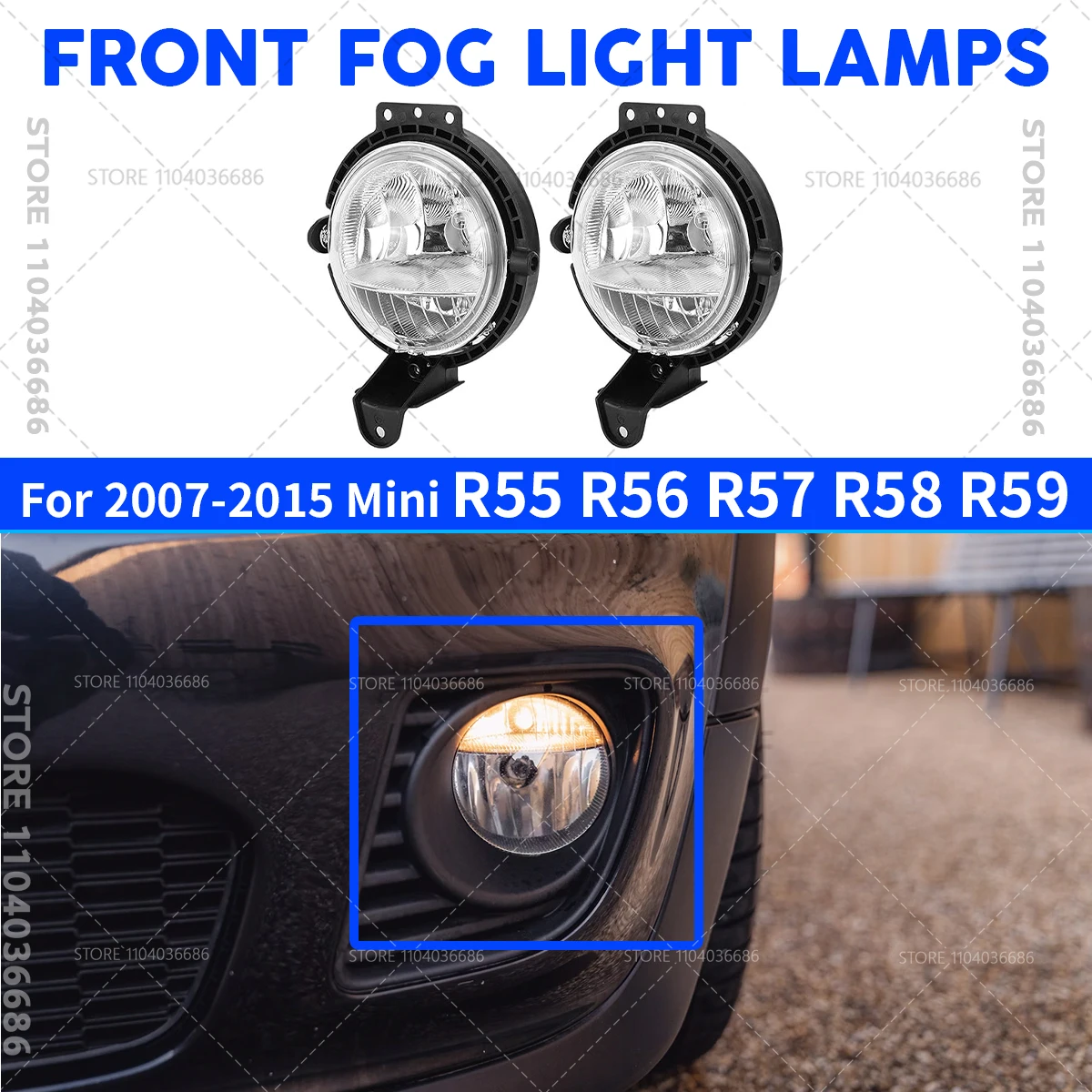 

Для 2007 2008 2009 2010 2011 2012 2013 2014 2015 BMW Mini Cooper (R55 R56 R57 R58 R59) Передние противотуманные фары 63172751295
