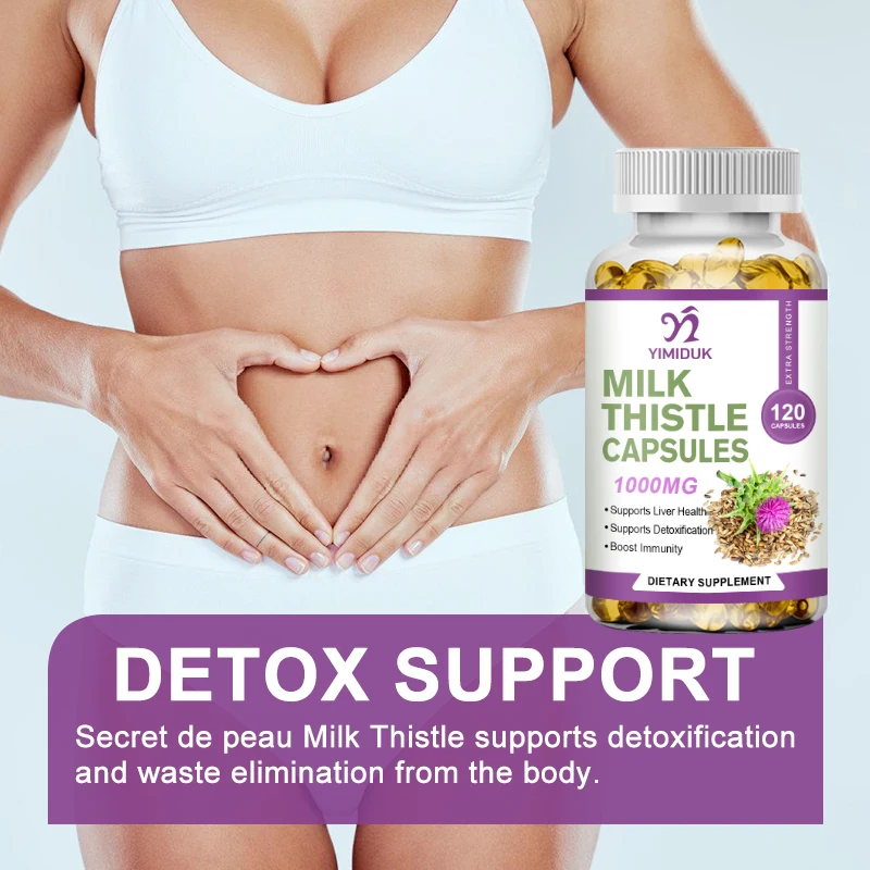 6X Organic Milk Thistle Extract Capsules Liver Health Help Liver Detox & Cleanse Liver Protection Decompose Alcohol Health Food