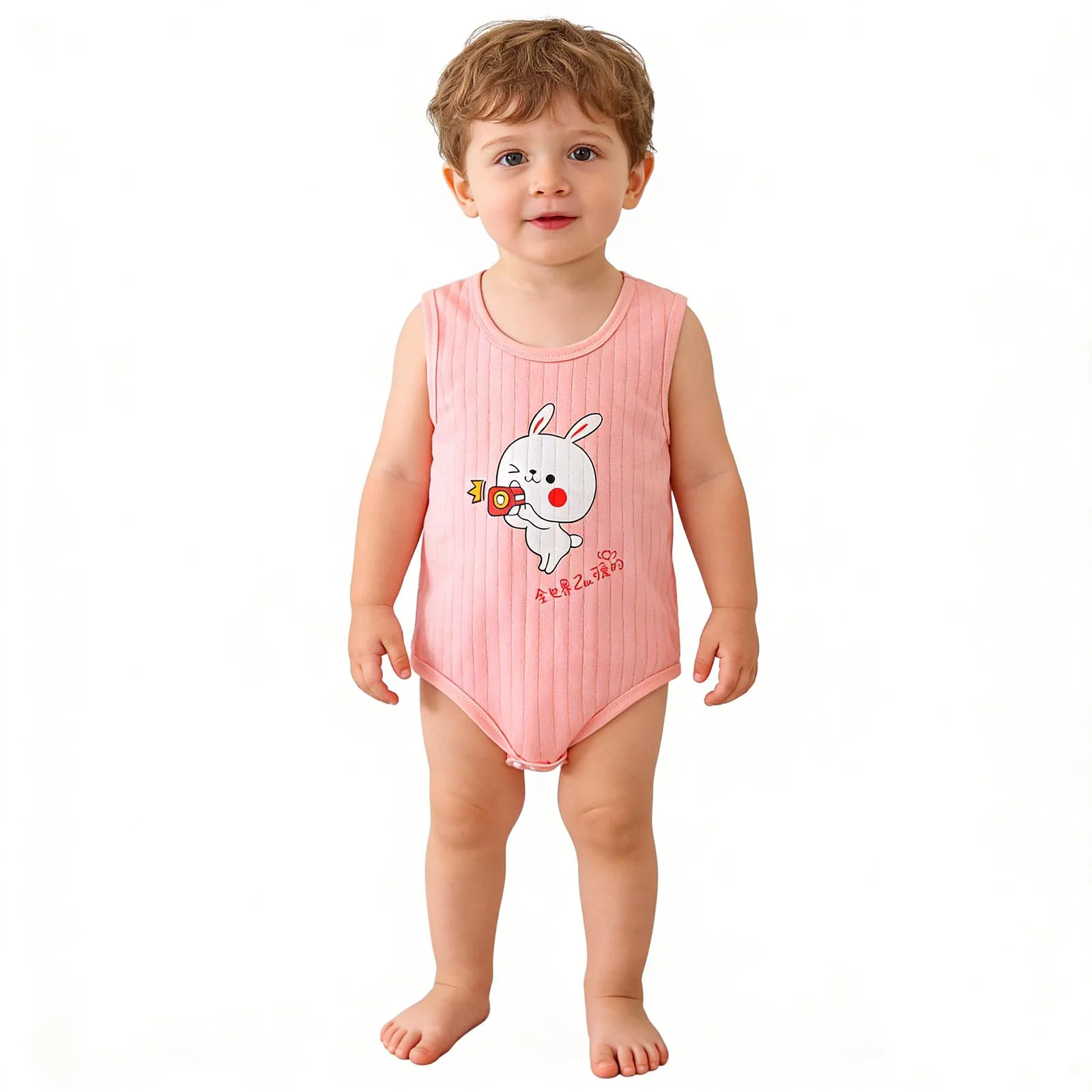 

Хлопковые комбинезоны для маленьких мальчиков и девочек, летние, с круглым вырезом, без рукавов, с милым принтом, в рубчик, детская одежда, домашняя одежда, одежда для сна