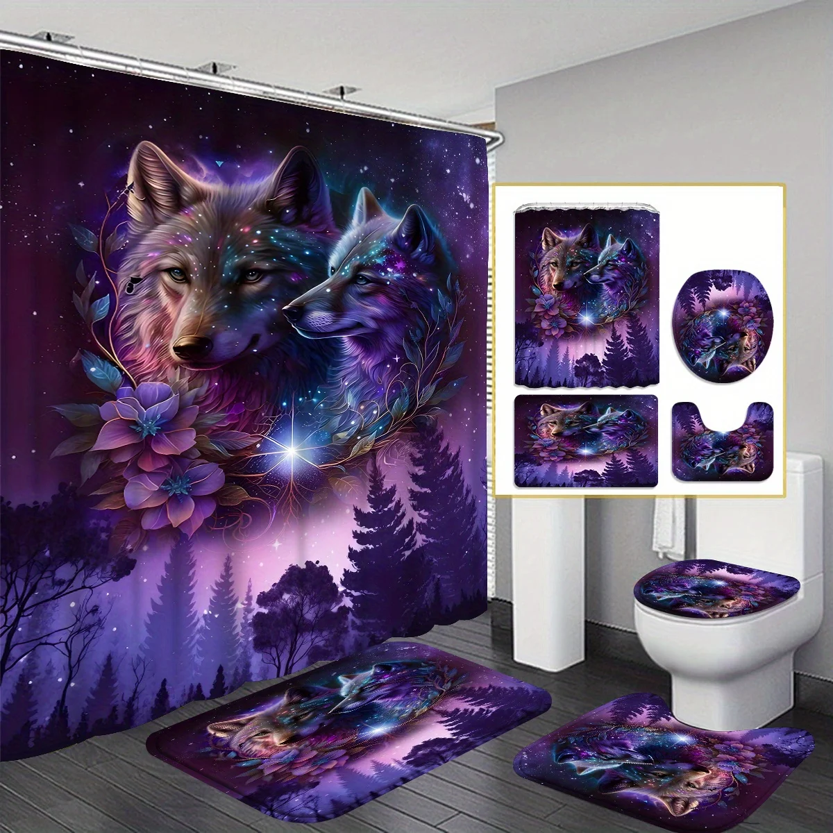 

4pcs Pink Diamond Eyelash Curtain Shower Curtain Decoration, Beautiful Housewarming Gift Modern Home Decoration, Waterproof Show