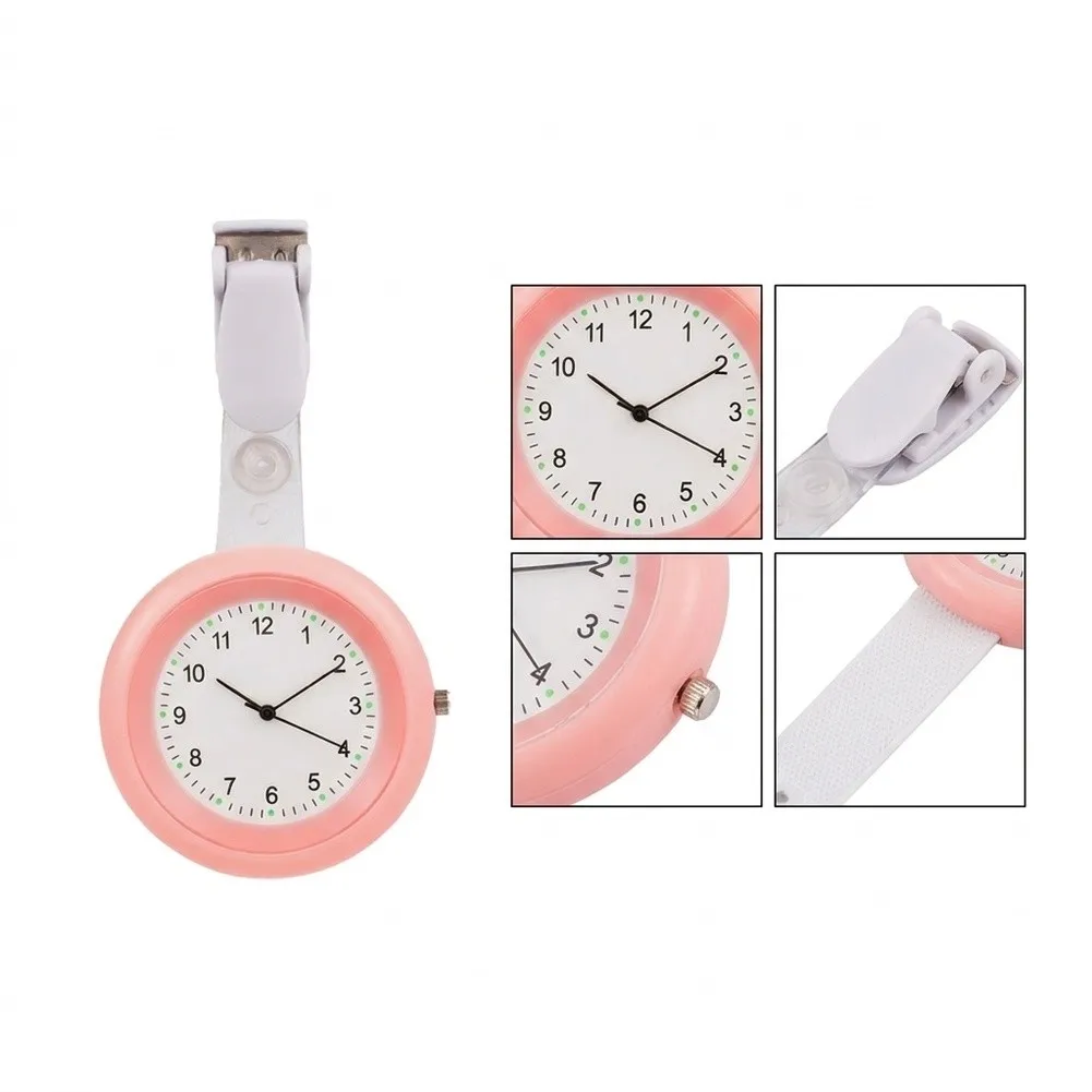 Retractable Clip On Pocket Watch Silicone Cover Brooch Hanging Lapel Timer For Nurses Students Healthcare Workers Unifor