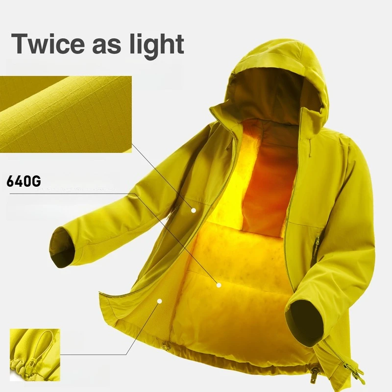 

Men's Ultra-Lightweight Hooded Down Jacket with 90% White Duck Down - Windproof, Waterproof & Cozy Warmth