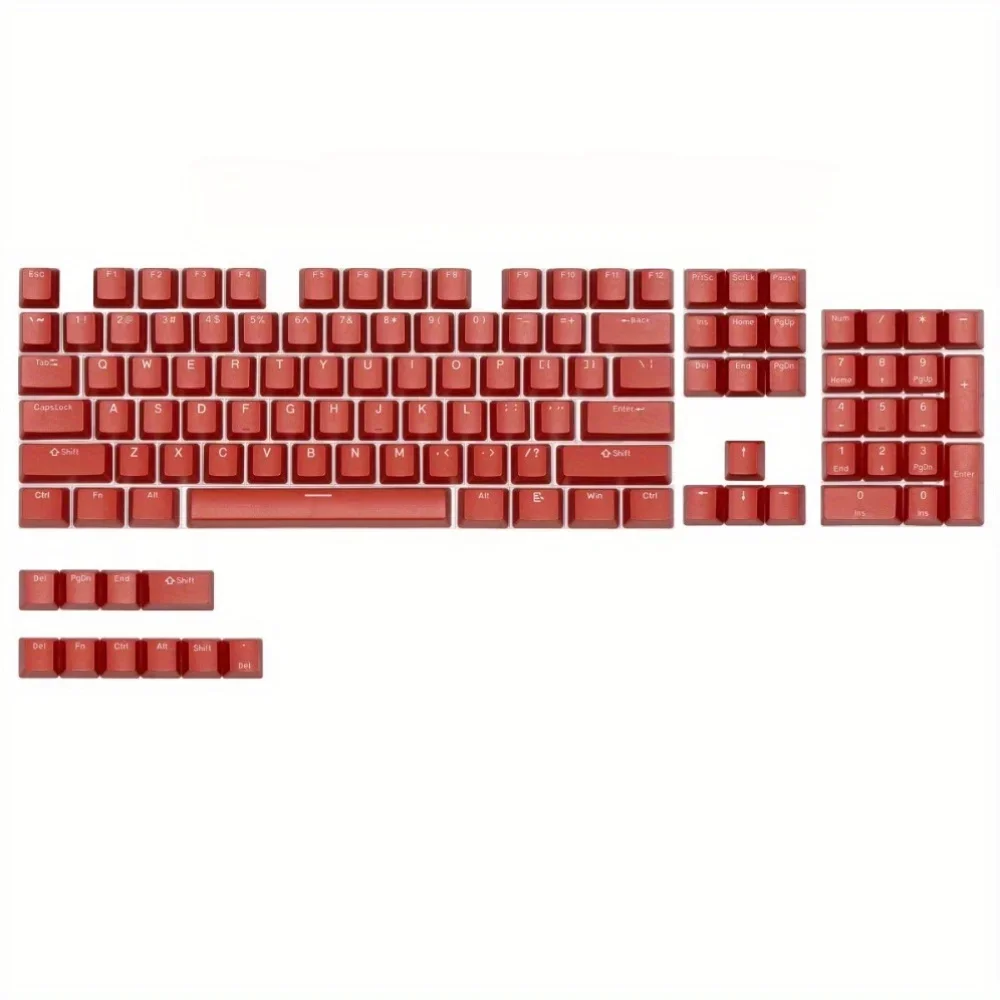 PBT Double Shot OEM Profile Keycaps Full Set for Mechanical Keyboards – Classic Red Two-Tone Injection Keycap Set (104 Keys)