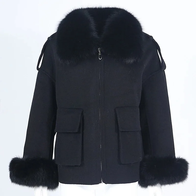 2025 New Workwear Reversible Cashmere Coat Women's High-End Small Short Wool Coat Fashion Coat