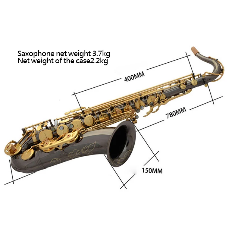 

Advanced Professional Tenor Bright Nickel Gold Key Saxophone SAX